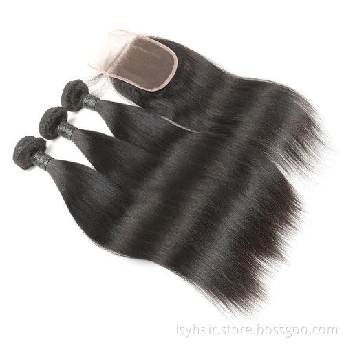Straight Hair Weave 3 Bundles With Ear to Ear Frontal